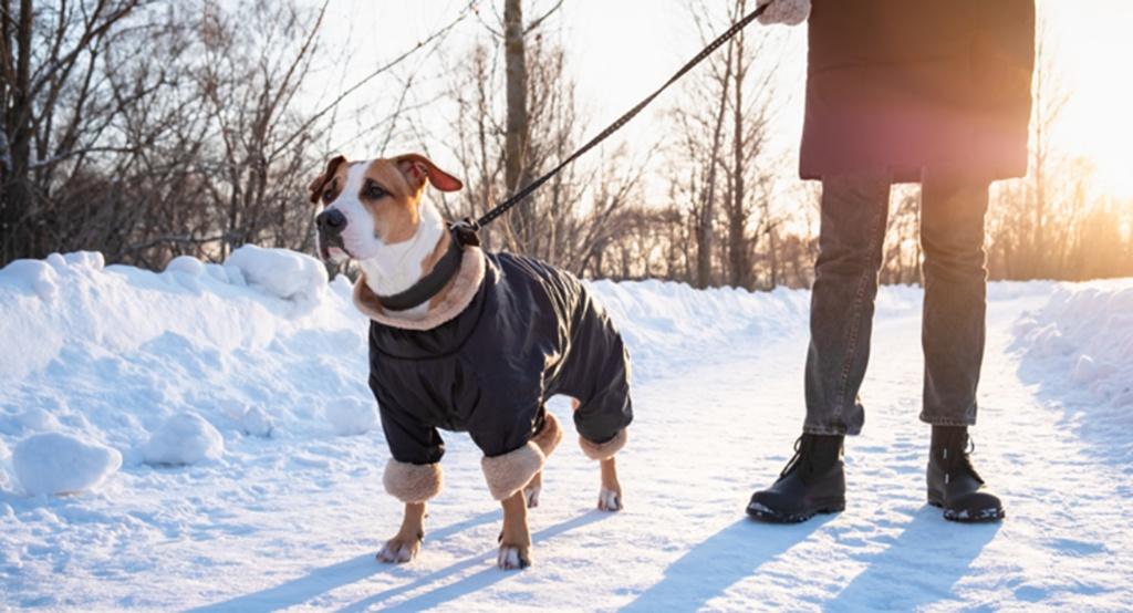 Kutya kabátban télen